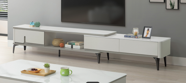 傑尼特 6尺玻璃伸縮長櫃